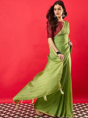 Green zari detail saree 3