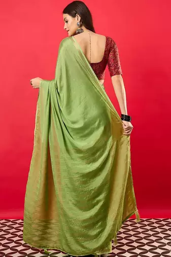 Green zari detail saree