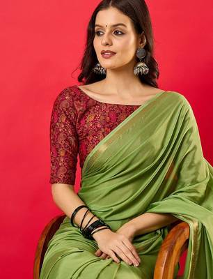 Green zari detail saree 5
