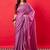 Purple solid mysore silk saree with woven design zari border