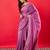 Purple solid mysore silk saree with woven design zari border