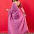 Purple solid mysore silk saree with woven design zari border