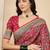 Pink ethnic motifs silk blend banarasi saree