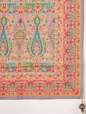 Brown woven design silk blend banarasi saree 5