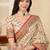Cream woven design silk blend banarasi saree