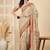 Cream woven design silk blend banarasi saree