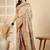 Cream woven design silk blend banarasi saree