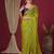 Green embellished beads and stones border chiffon saree