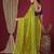 Green embellished beads and stones border chiffon saree