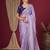Purple embroidered beads and stones  chiffon saree