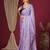 Purple embroidered beads and stones  chiffon saree