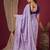 Purple embroidered beads and stones  chiffon saree