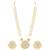Women's kundan & beads studded necklace round earrings jewelry set for women
