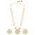 Women's kundan & beads studded necklace round earrings jewelry set for women