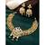 Women's white kundan & beads studded necklace jhumki earrings bharatanatyam