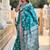 Blue murti ethnic motifs woven design zari kanjeevaram saree