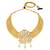 Women's white kundan & beads studded necklace jhumki earrings bharatanatyam