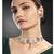 Gold plated maroon green kundan & beads studded necklace stud