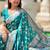 Blue murti ethnic motifs woven design zari kanjeevaram saree