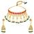 Faux ruby kundan & beads studded necklace earrings set jewelry for