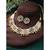Gold plated maroon green kundan & beads studded necklace stud