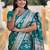 Blue murti ethnic motifs woven design zari kanjeevaram saree