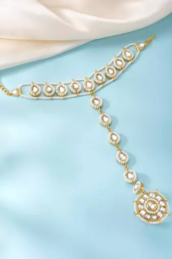 Kundan & beads studded haath panja haath phool ethnic traditional fashion jewellery gift for women