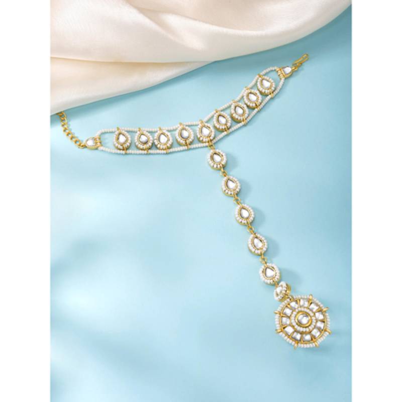 Kundan & beads studded haath panja haath phool ethnic traditional fashion jewellery gift for women