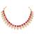 Pink faux ruby crystals studded necklace earrings set for women