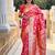 Peach woven design zari kanjeevaram saree