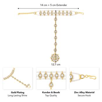Kundan & beads studded haath panja haath phool ethnic traditional fashion jewellery gift for women 4
