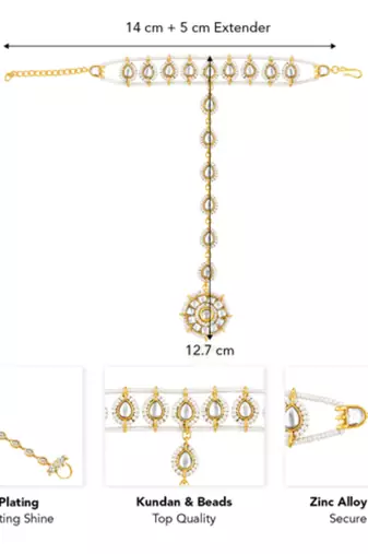 Kundan & beads studded haath panja haath phool ethnic traditional fashion jewellery gift for women