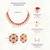 Pink faux ruby crystals studded necklace earrings set for women