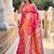 Peach woven design zari kanjeevaram saree