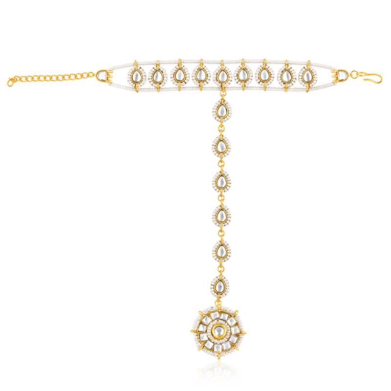 Kundan & beads studded haath panja haath phool ethnic traditional fashion jewellery gift for women