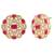 Pink faux ruby crystals studded necklace earrings set for women
