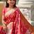 Peach woven design zari kanjeevaram saree