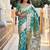 Blue floral woven design zari kanjeevaram saree