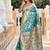 Blue floral woven design zari kanjeevaram saree