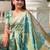 Blue floral woven design zari kanjeevaram saree