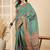 Blue woven design silk blend banarasi saree