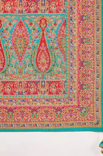 Blue woven design silk blend banarasi saree