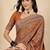 Orange woven design zari silk blend banarasi saree