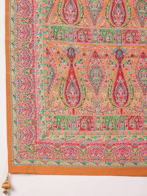 Orange woven design zari silk blend banarasi saree 5