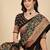Black woven design silk blend banarasi saree