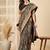 Black woven design silk blend banarasi saree