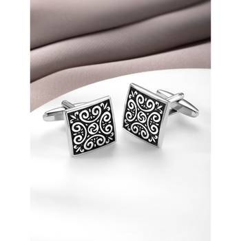 Black square designer cufflinks for men  wedding business corporate gift 2