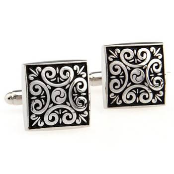 Black square designer cufflinks for men  wedding business corporate gift 3