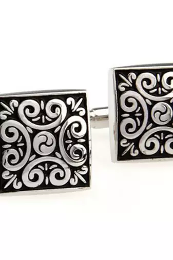 Black square designer cufflinks for men  wedding business corporate gift