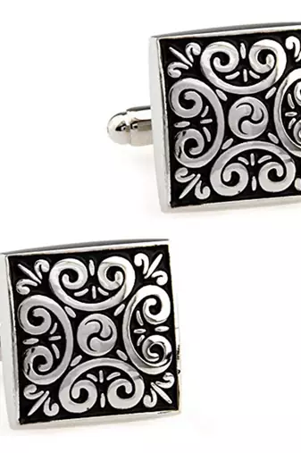 Black square designer cufflinks for men  wedding business corporate gift